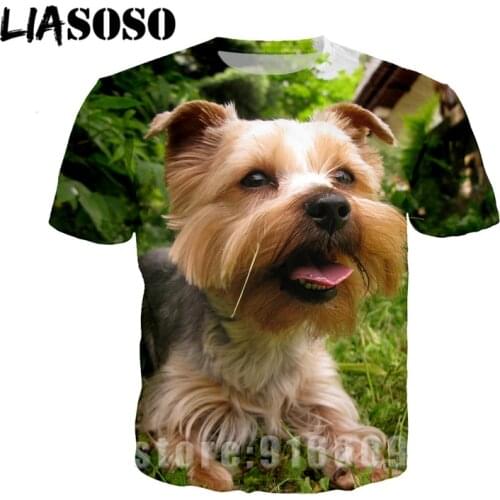 Fashion T-shirt 3D Print Animal Dog Yorkshire Terrier Men Women Anime Rock Streetwear T shirt Harajuku Shirts Short Sleeve A261