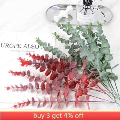 Eucalyptus Artificial Plants Green/red Artificial Leaves Imitation Plants Photo Decorative Home Garden Decoration Accessories