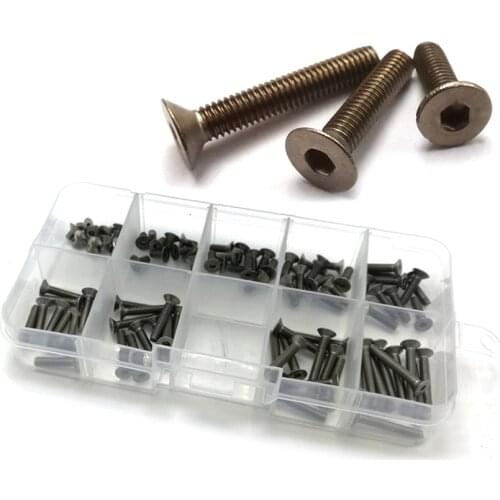 M2 m2.5 m3 m4 m5 m6 Hexagon Flat Head Titanium Bolt Kit , E019