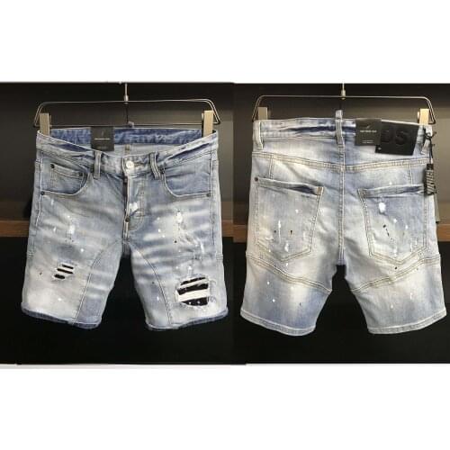 DSENQI Men Jeans Ripped for Skinny DSQ shorts Jeans Pants Mens Jeans A368-1