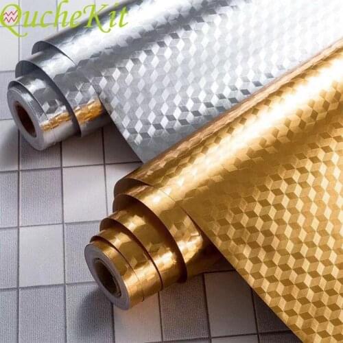 40/60x100cm Aluminum Foil Kitchen Stickers Self Adhesive Oil-proof Stove Cabinet Stickers Multifunction Waterproof Wall Stickers