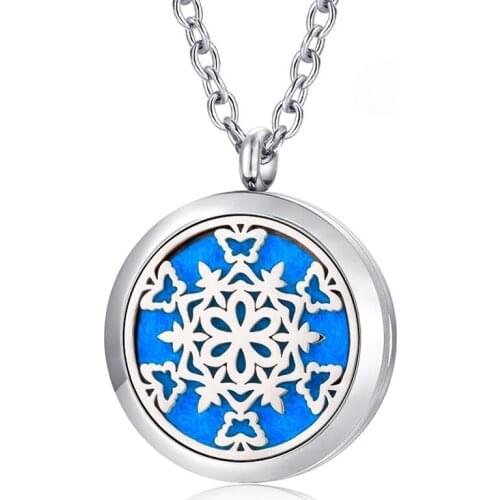 New Arrival! 30mm Magnetic 316L Stainless Steel Essential Oil Diffusing Necklace Perfume Locket Pendant Jewelry
