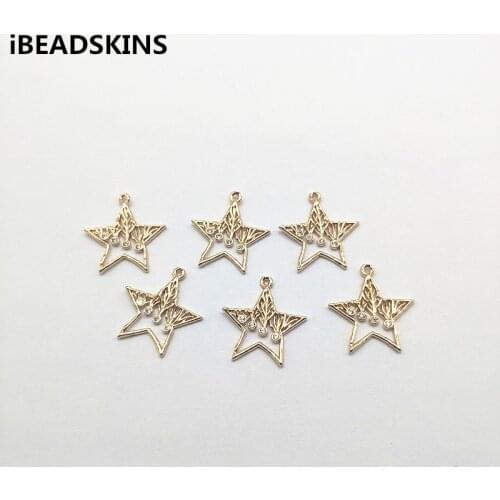 New arrival! 21x20mm Star shape Cubic Zirconia Copper Connectors for Earrings parts,Accessories,hand Made Jewelry DIY