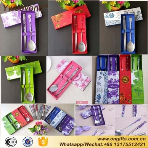 Wholesale 150sets/lot stainless steel Purple Flower spoon chopstick sets Wedding Favours party return gifts