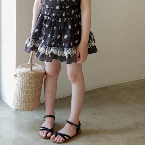 5 6 years Summer Girls Flower Bow Lace Skirts Korean Little Girls Sweet Clothing