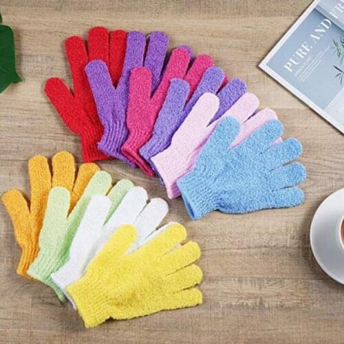 Exfoliating Bath Glove Body Scrubber Glove Nylon Shower Gloves Body Spa Massage Dead Skin Cell Remover LX2087