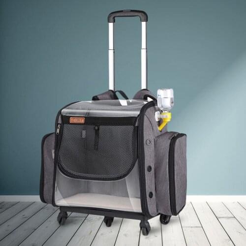 Pet Accessories Carrier For Cat Fold Pull Rod Transportation Pet Bag Tuba Universal Wheel Backpack Go Out Portable Cat Bag