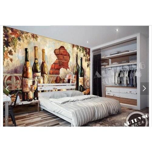 Custom photo wallpaper 3d TV wallpaper murals Wine champagne setting wall paintings wall painting 3d living room wallpaper