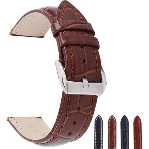Watch Accessories Watchband Genuine Leather Watch Strap 14mm- 24mm Watch Band For Panerai Seiko Fossil Etc Brand DIY Replace