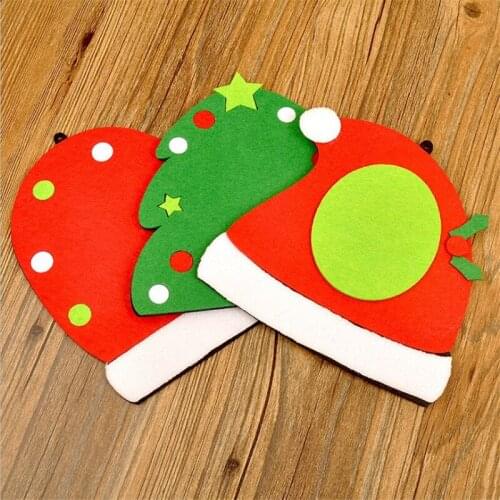 Christmas Ornaments Christmas Tea Coasters Non-Woven Santa Claus Placemats Coasters Christmas Supplies