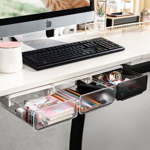 Self Adhesive Under Desk Drawer Organizer, Table Storage Box, Self Adhesive Hidden Organizer, Office Stationery Organizer
