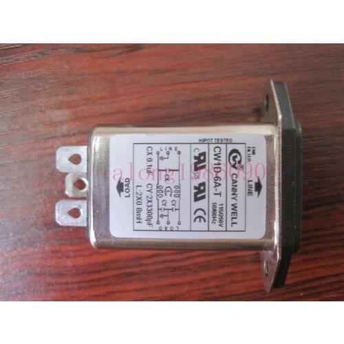 Sep_store NEW CW1D-6A-T Chassis Mount IEC 320 C14 Power Line EMI Filter AC 115V/250V 6A