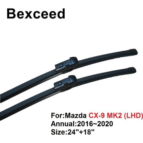 Wiper Blade For Mazda CX-9 24"+18"Bexceed of Car Windshield Windscreen 2016 2017 2018 2019 2020