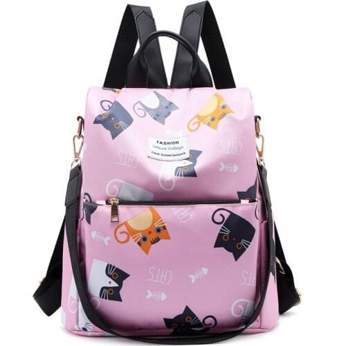 Campus new student schoolbag, junior high school student, large-capacity anti-theft backpack, Korean printing girl backpack