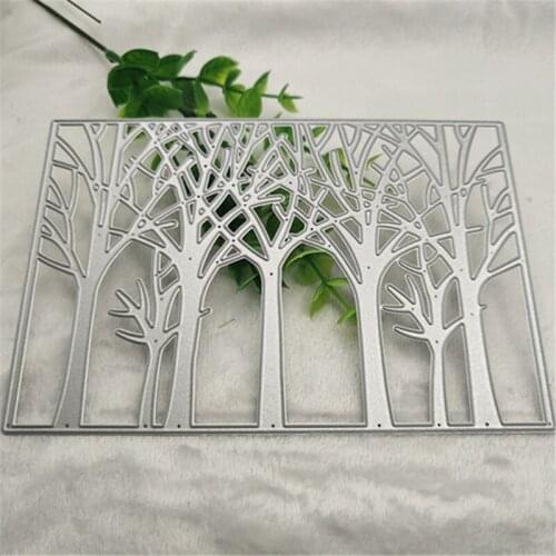 Tree Cutting Dies Background Metal Cutting Dies Stencils for Card Making Decorative Forest Embossing Suit Paper Cards Stamp DIY