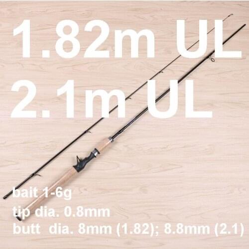 ZZ35 Langtwo 1.82m 0.8-8mm 2.1m 0.8-8.8mm UL Super Light Spinning Fishing Rods Bait 1-6g Half Solid(35cm) Tip upto 5000g Fish