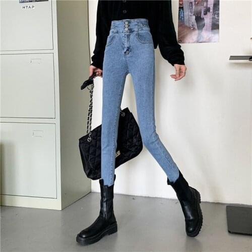 During the spring and autumn 2021 feet tall waist show thin stretch tight pants cultivate morality long pencil pants