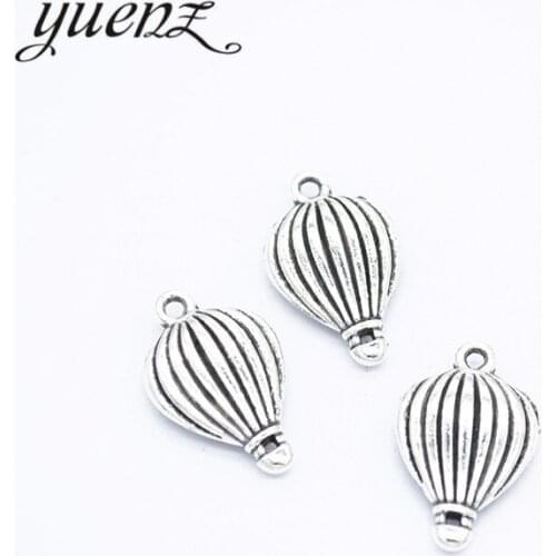 YuenZ 10pcs Hot air balloon charm Antique silver color Metal fit diy Necklace Bracelet charms jewelry making 21*13mm J313