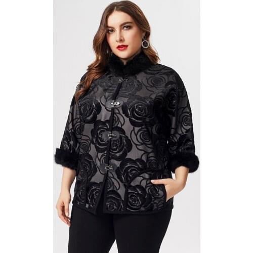 2020 Autumn mom clothes Women Long sleeve coat jacket fashion ladies Vintage elegant Plus Size Womens embroidered Coats