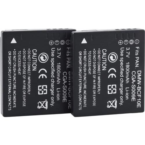2Pcs Probty DMW-BCF10E DMW BCF10e Camera Batteries for Panasonic DMC-FC25 DMC-FX500 DMC-FX580 DMC-TS1 DMC-FT1 DMC-FS7 DMC-FT3