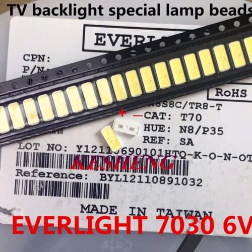 200PCS EVERLIGHT parts LED 7030 LED backlight TV high power 1W 6V LED cold white backlight for LED LCD TV backlight Application