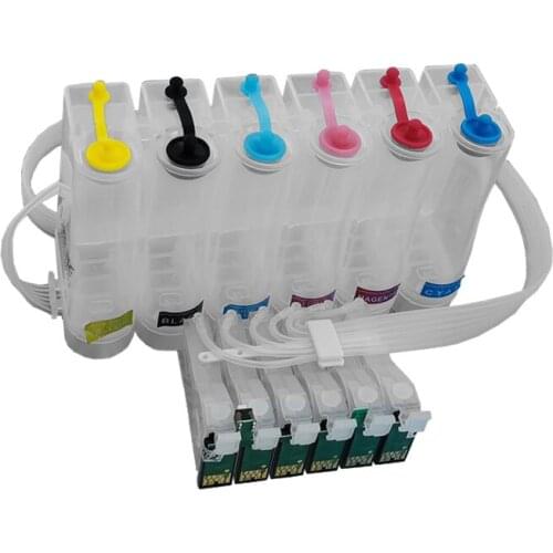 6 ink containers with 120 cm ink tubes for epson 1390