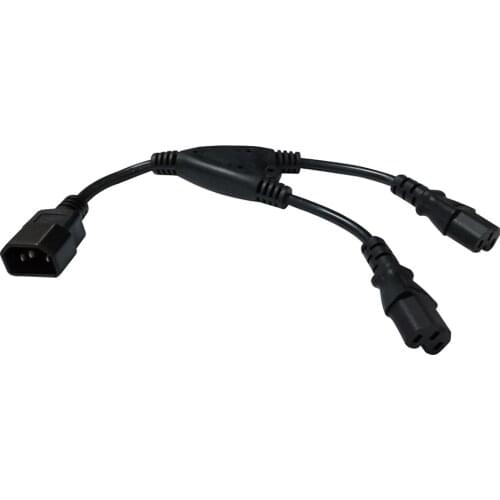9.25" IEC320 C14 to 2* C15 Femal Y Splitter Laptop AC Power Adapter Cable
