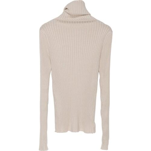 Ribbed Turtleneck Sweater Knitted Tops Women High Neck Pullovers With Thumb Hole Fall Winter Jumper
