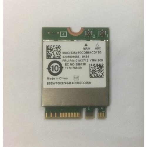 Wireless Card For Realtek RTL8822BE NGFF 802.11ac 2.4G/5GHz Wifi For Bluetooth 4.1 Card For Thinkpad L470 L570 T470 01AX712