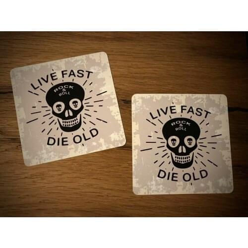 Skull Biker Hipster Rocker Rockabilly Live Fast Oldschool TOP #166 car moto decor sticker decal