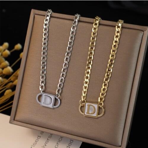 Titanium steel New fashion jewelry letters choker chunky necklace nice gift for women girl