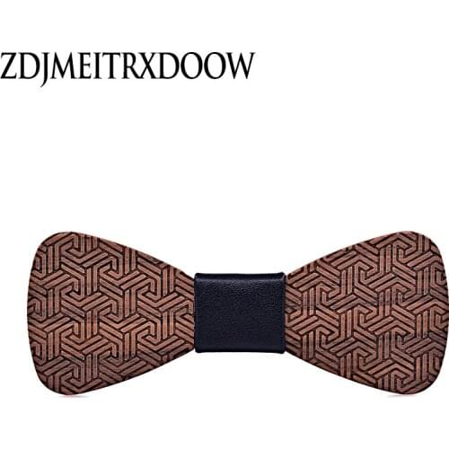 Wooden bowtie Wood Bow Ties for Mens Bowknots Gravatas Slim Cravat Wedding Suits Shirt Butterfly Shape tie