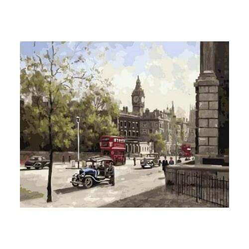 London noon Canvas Painting By Numbers Drawing Coloring By Numbers Oil Painting Drawing Calligraphy Pictures DIY
