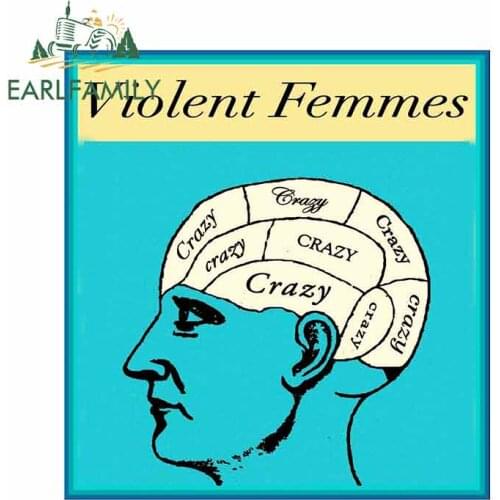 EARLFAMILY 13cm x 12.3cm For Violent Femmes Crazy Car Stickers Anime Decals Personality Creative Stickers Suitable For GTR EVO