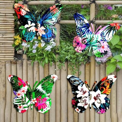 Metal Butterfly Wall Art Decor Hanging Sculpture Indoor Outdoor For Home Bedroom Living Room Office Garden Wall Hanging Ornament