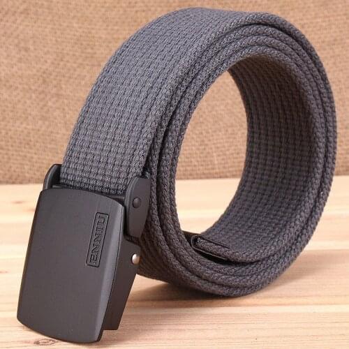 Official Genuine Mens Canvas Belt Thickened Metal Buckle Leisure Outdoor Belt Soft Real Nylon Sports Accessories BLL012