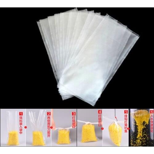 200PCS Water-soluble No-residue Carp Fishing PVA Bags for Encapsulating Groundbait Pellet Boilies Terminal Tackle