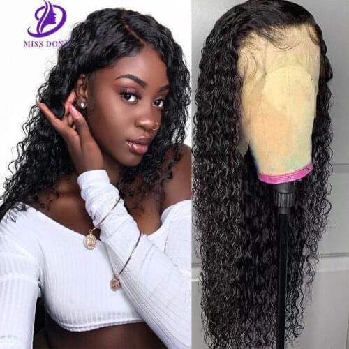 Miss Dona Deep Curly Lace Frontal Wigs Wet And Wavy Curly Human Hair Wigs Remy Brazilian Kinky Lace Frontal Wig 180% Wigs