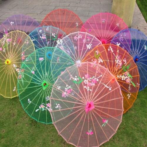 Transparent Silk Cloth Performance Dance Props Umbrella Cheongsam Show Party Decoration