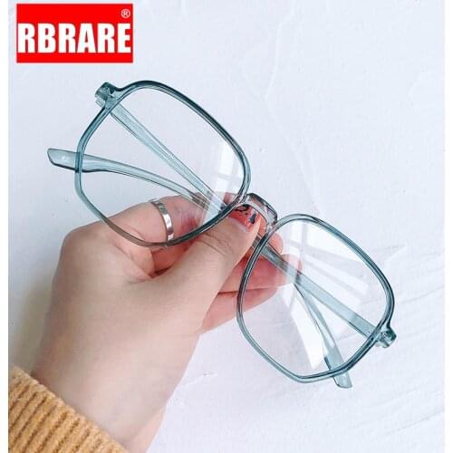 RBRARE 2021 Myopia Glasses Woman Oversized Frame Glasses Anti Blue Light Glasses Fake Glasses Frame Lentes De Lectura Hombre
