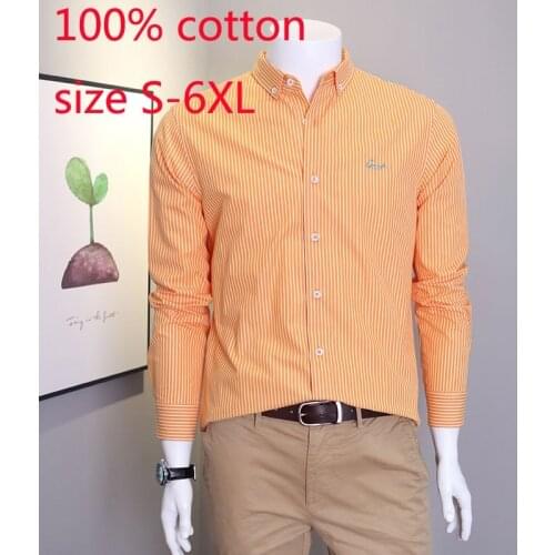 New Arrival Spring And Summer 100% Cotton Long Sleeve Men Casual Fashion Striped Casual Shirts Plus Size S M LXL 2XL3XL4XL5XL6XL