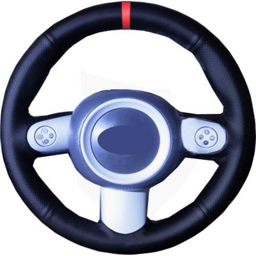 Hand Sewing Car Steering Wheel Cover Wrap Red Marker For Mini(Hatchback/Mini R50/R52/R53) 2001 -2005 2006 Convertible 2004-2008