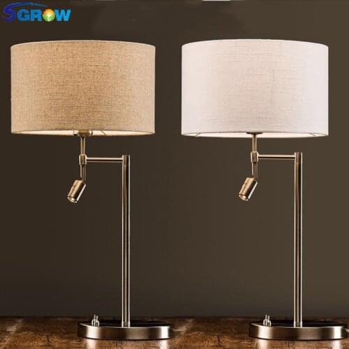 SGROW Fabric Lampshade Table Lamps Main Lamp Sub Lamp Independent Control Desk Lights for Bedroom Living Room Study Room Lampara