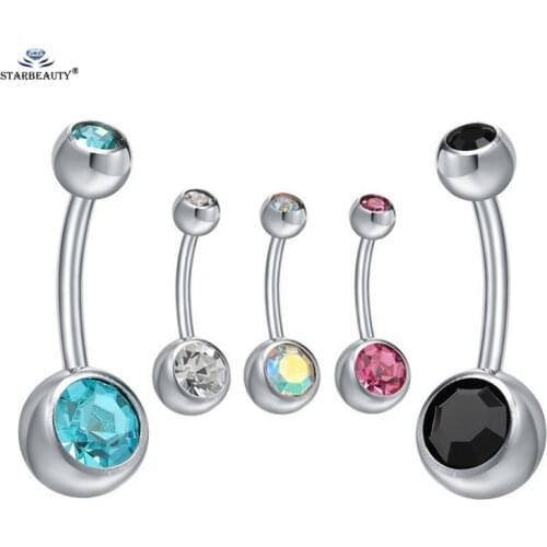 Starbeauty 5 pcs/lot Mixed Crystal Belly Ring Navel Piercing Ombligo Belly Button Rings Piercing Nombril Pircing Body Jewelry