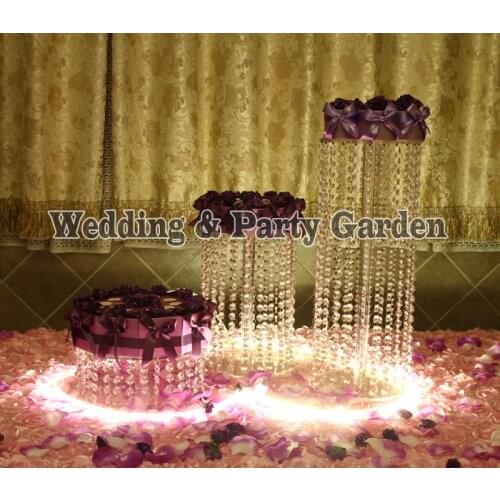 Wedding crystal cake stand wedding decoration prop wedding centerpiece 3pcs/lot crystal cake holder D20,25,30,H45,30,15
