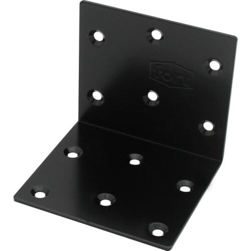 90 Degree Right Angle L-type Widened Furniture Connector 2.0x75x75x82 Hole 5.2 Electrophoresis Black Iron Code Corner Bracket