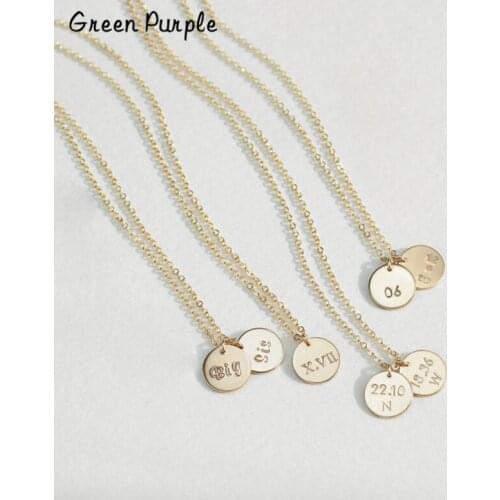 Disk Necklace Handmade 13MM Pendants Name Letter Jewelry Collier Femme Boho Chocker Kolye Coins Necklace