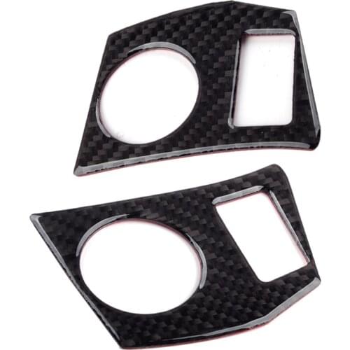 1 Pair Carbon Fiber Black Left & Right Steering Wheel Button Cover Trim Frame Fit for Toyota Corolla 2014 2015 2016 2017 2018