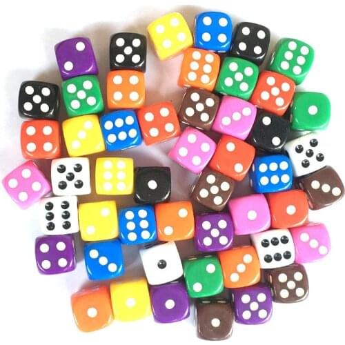 10PCS/Lot Dice Set 10 Colors High Quality Solid Acrylic 6 Sided Dice For Club/Party/Family Games Free Shipping