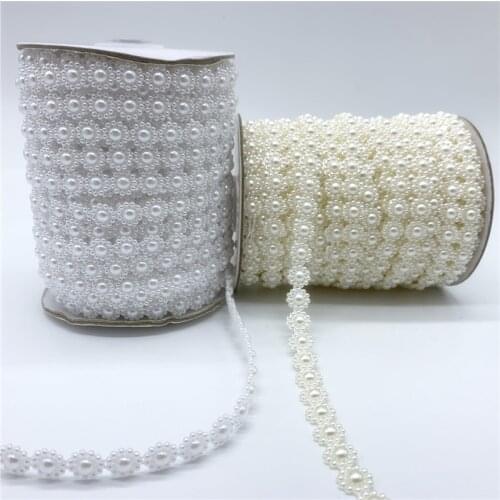 2yards 10mm Pearl Beads Chain Garland Flowers Acrylic Beads For Wedding Decoration DIY Jewelry Accessories B0626